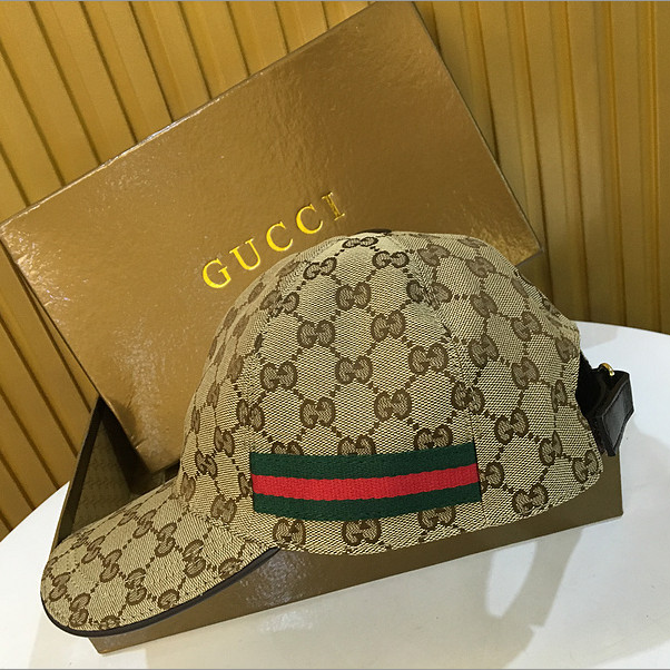Gucci Original GG Canvas Baseball Hat With Web - DopestKickz