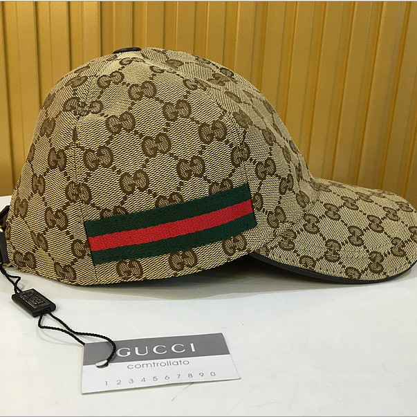 Gucci Original GG Canvas Baseball Hat With Web - DopestKickz
