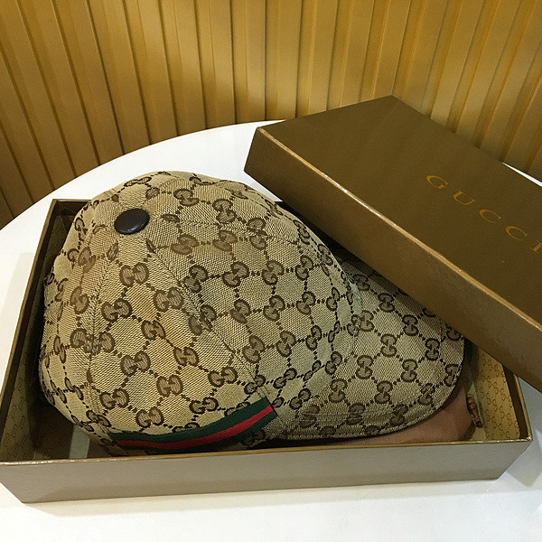 Gucci Original GG Canvas Baseball Hat With Web - DopestKickz