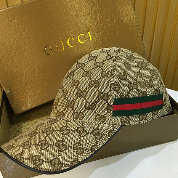 Gucci Original GG Canvas Baseball Hat With Web - DopestKickz