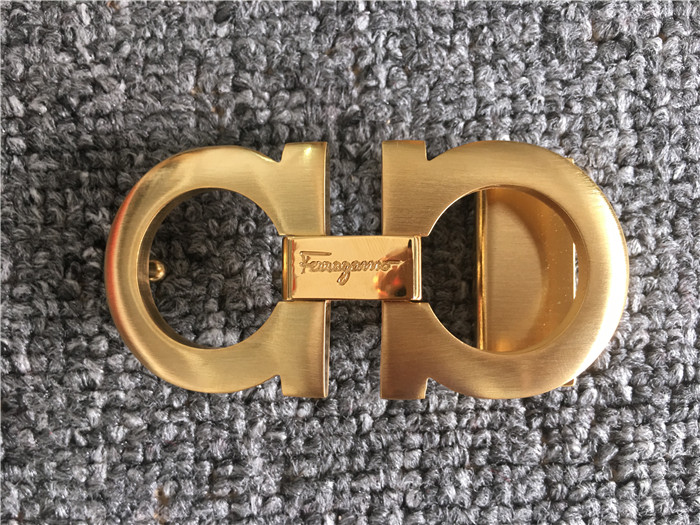 Ferragamo Black Leather Gold Buckle - DopestKickz