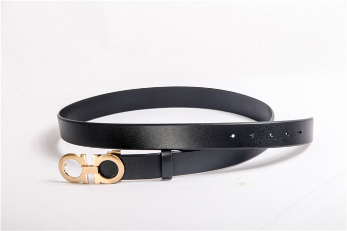 Ferragamo Black Leather Gold Buckle - DopestKickz