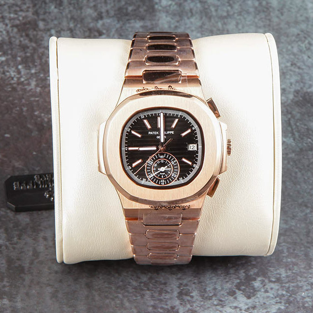 Patek Philipps Sa Rose Gold Watch with Black Dial - DopestKickz