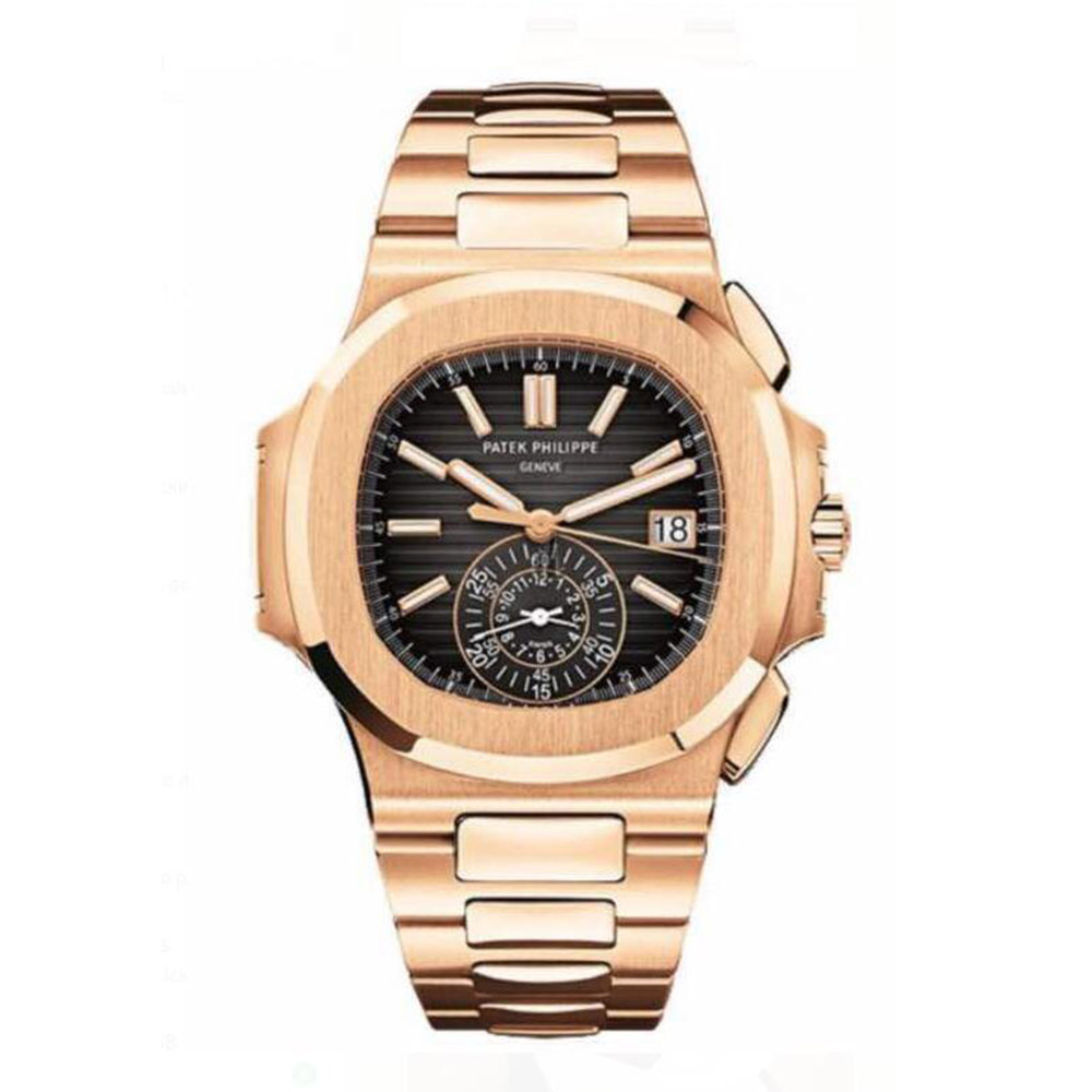 Patek Philipps Sa Rose Gold Watch with Black Dial - DopestKickz
