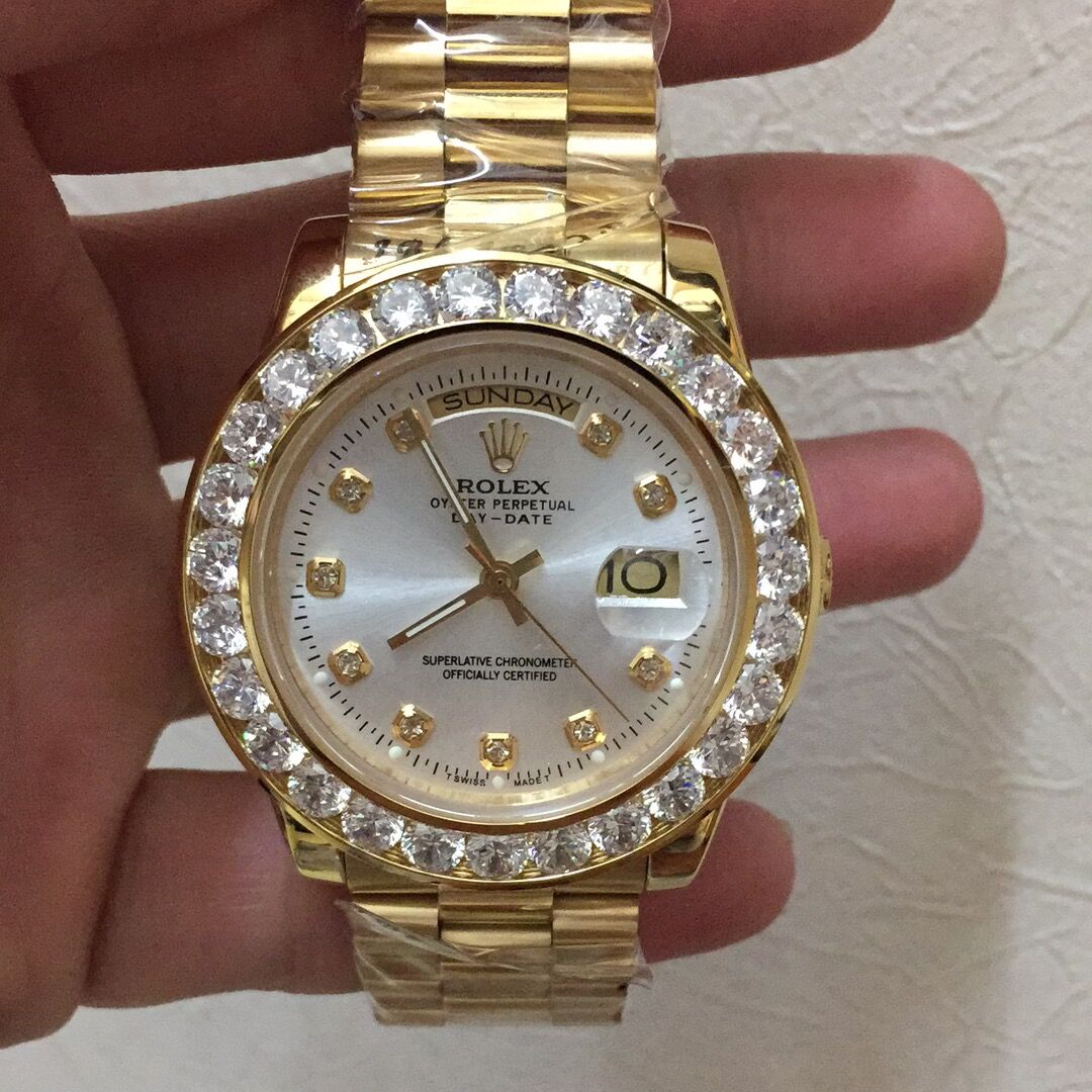 Rolex 40MM 18K Yellow Gold Diamond Watch - DopestKickz