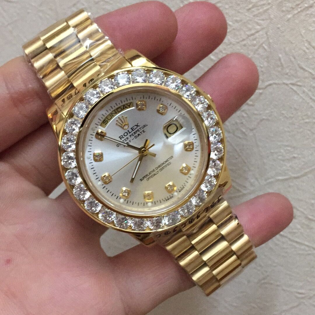 Rolex 40MM 18K Yellow Gold Diamond Watch - DopestKickz