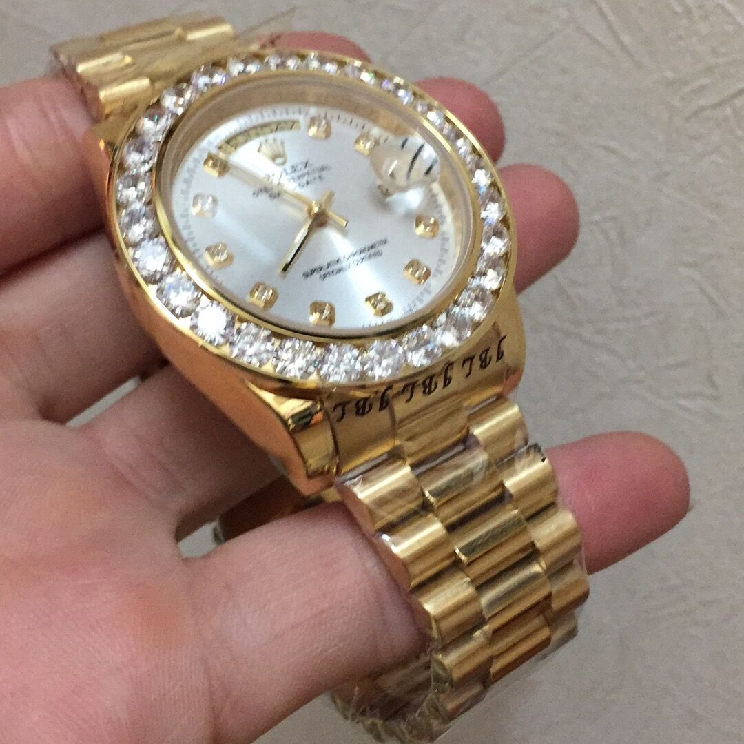 Rolex 40MM 18K Yellow Gold Diamond Watch - DopestKickz