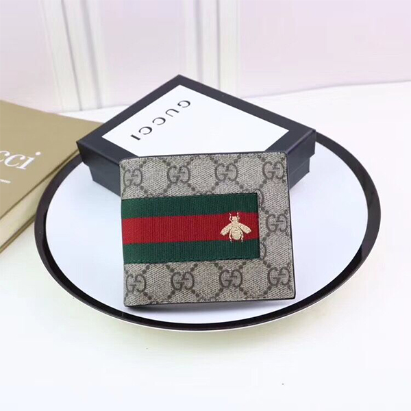 Gucci GG Supreme Bee Bifold Wallet - DopestKickz