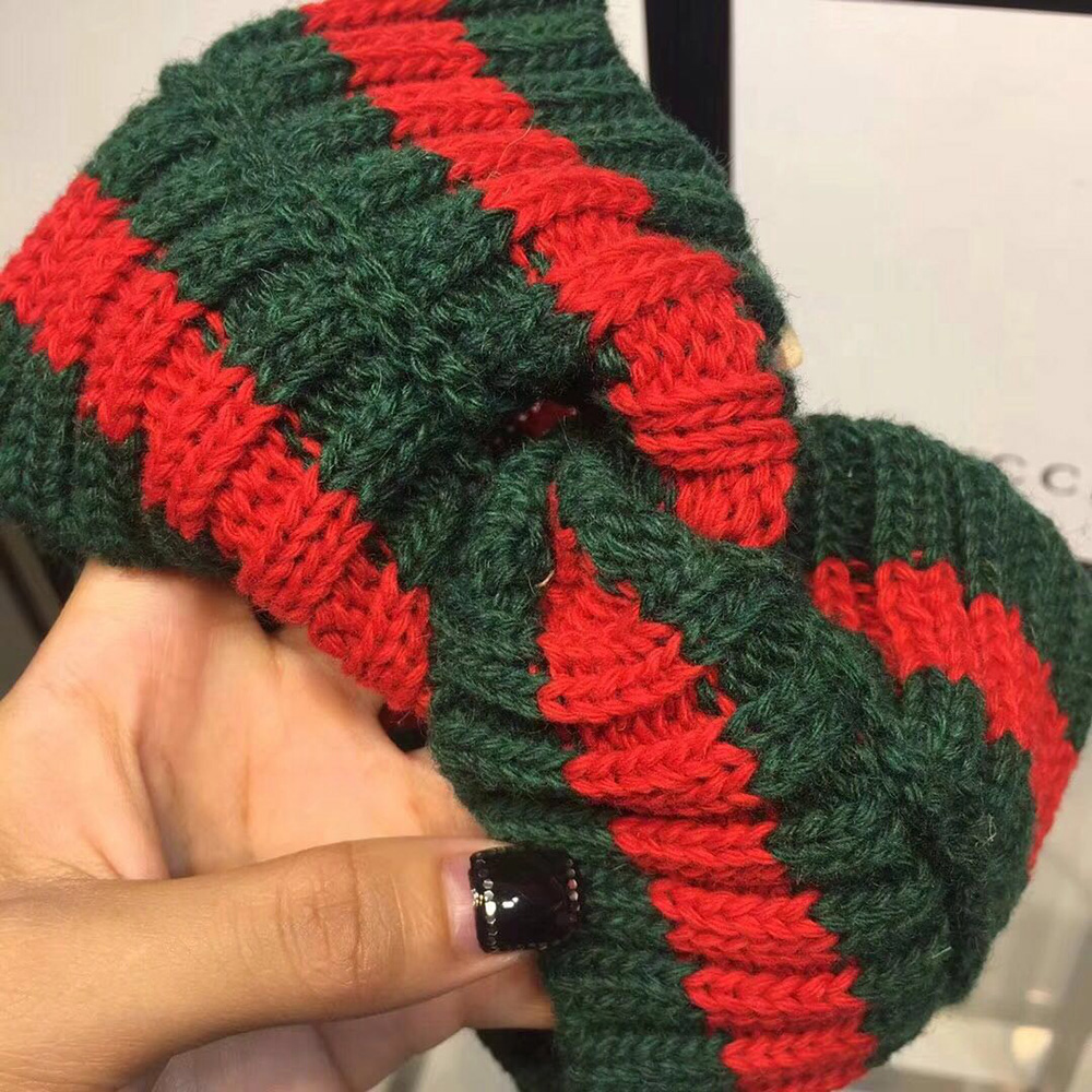 Gucci Green And Red Wool Web Headband  - DopestKickz