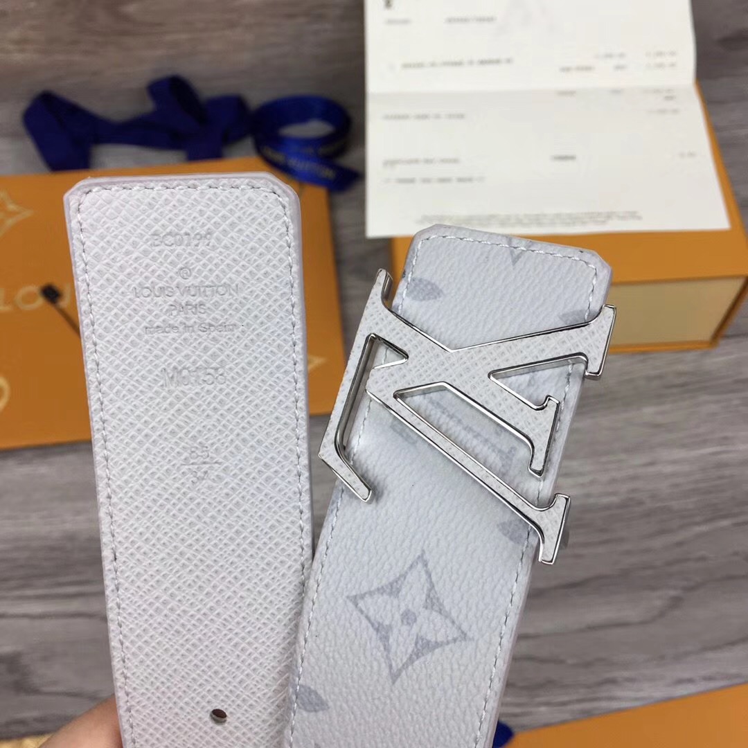 Louis Vuitton Initiales Reversible Belt  In White - DopestKickz
