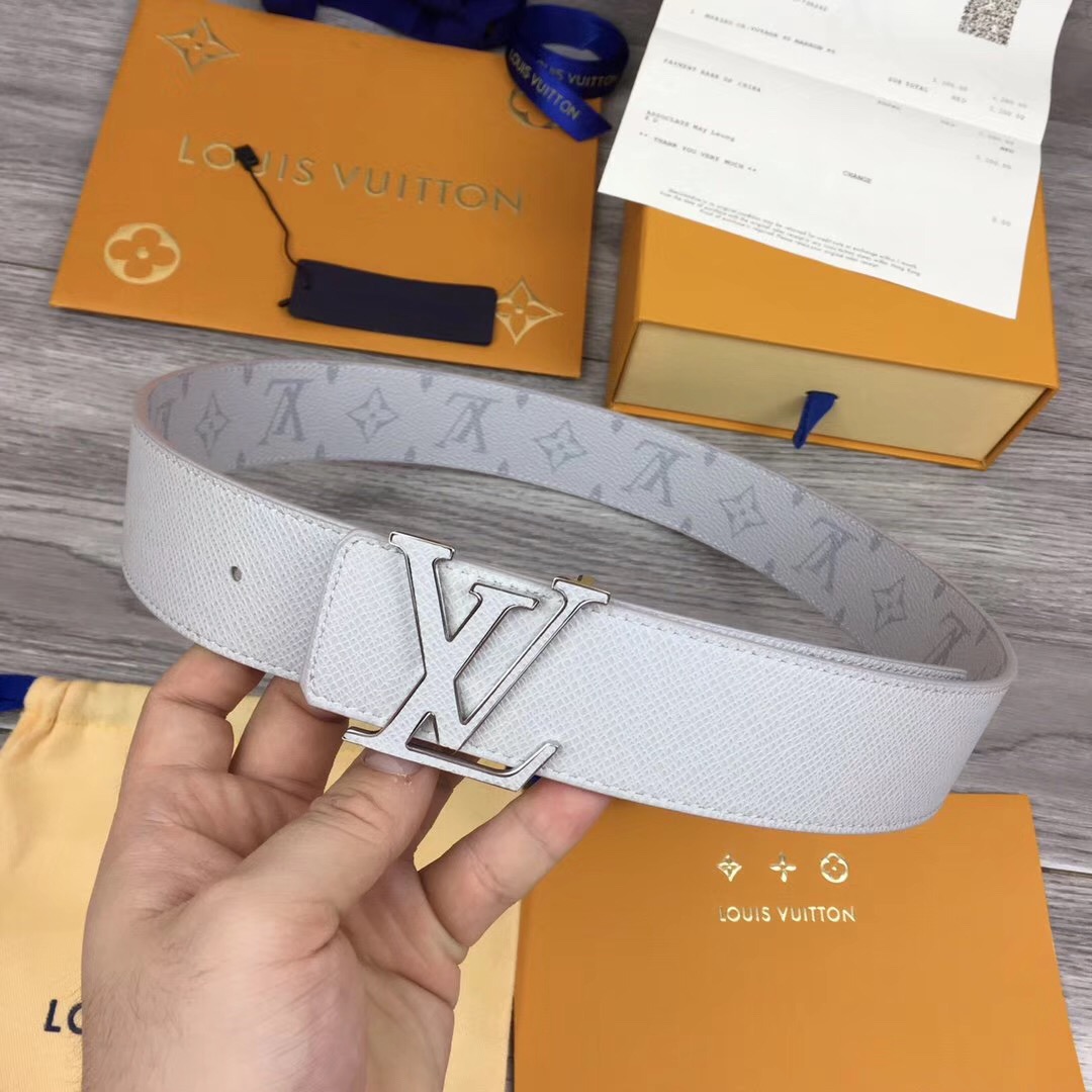 Louis Vuitton Initiales Reversible Belt  In White - DopestKickz
