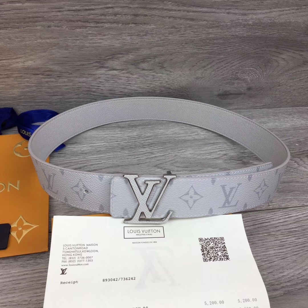 Louis Vuitton Initiales Reversible Belt  In White - DopestKickz