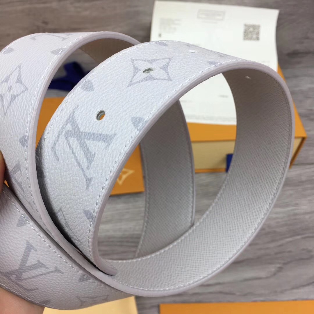 Louis Vuitton Initiales Reversible Belt  In White - DopestKickz