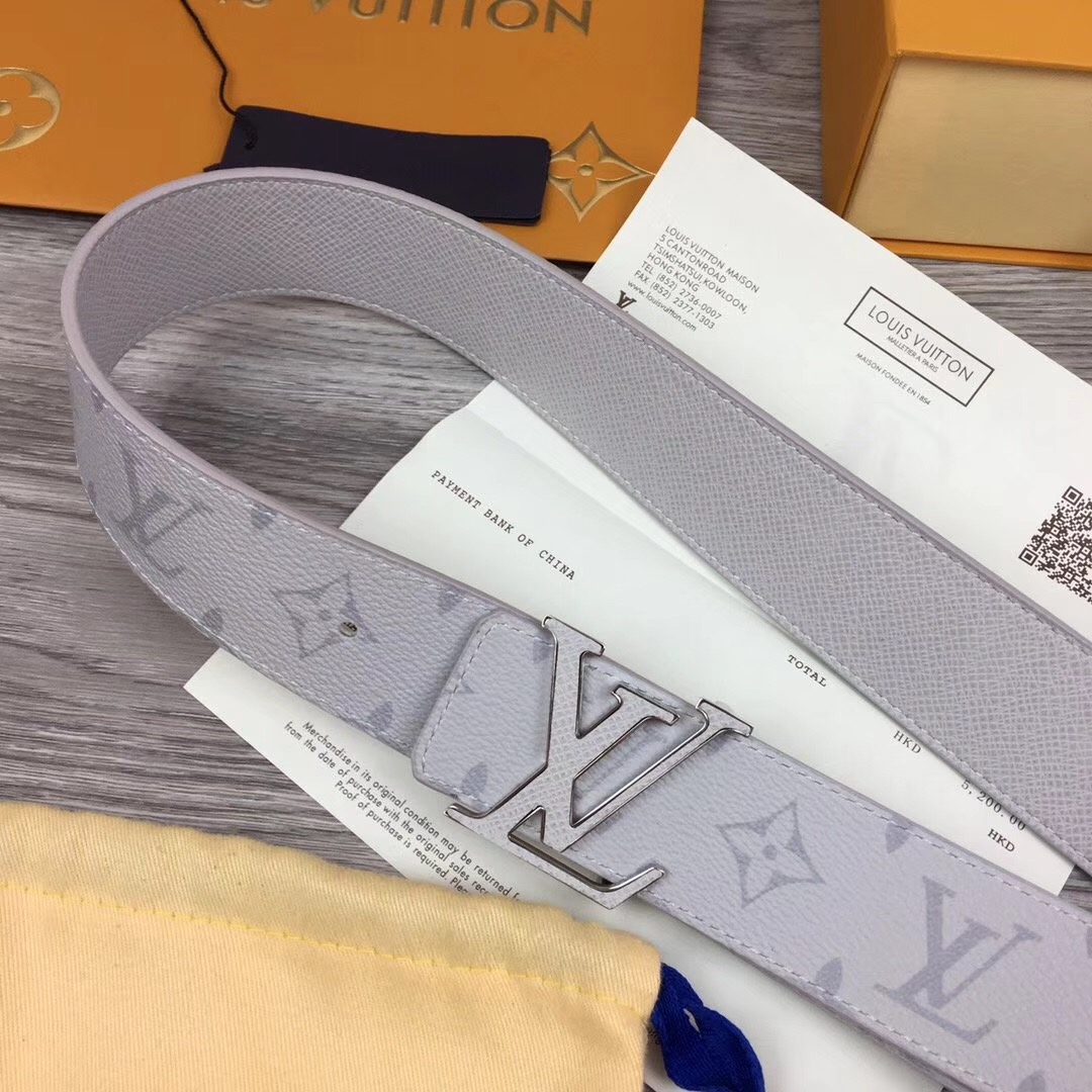 Louis Vuitton Initiales Reversible Belt  In White - DopestKickz