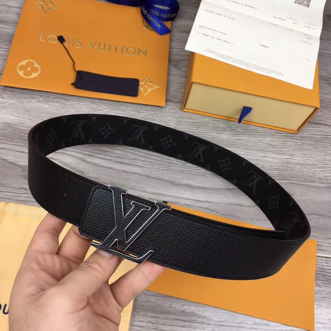 Louis Vuitton Initiales Reversible Belt In Black - DopestKickz
