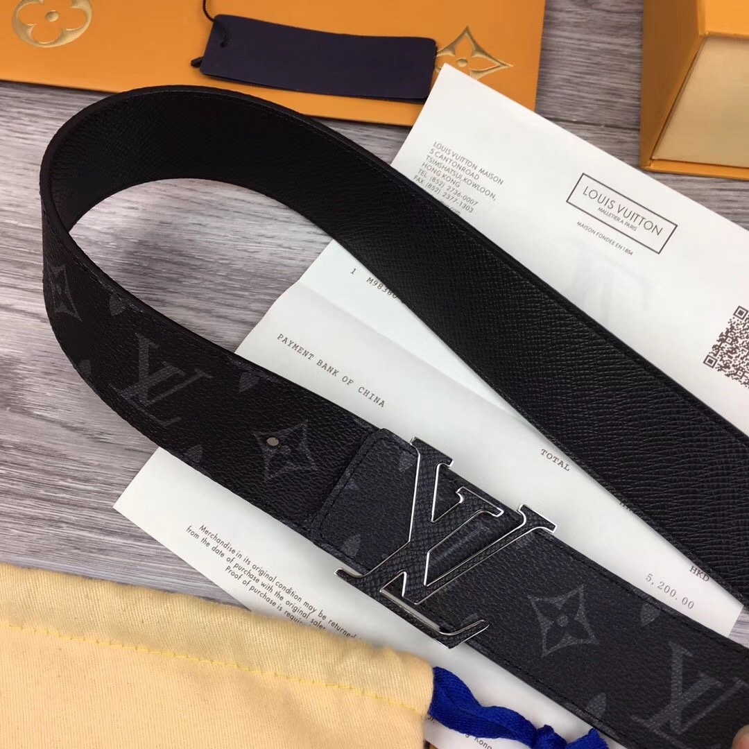 Louis Vuitton Initiales Reversible Belt In Black - DopestKickz