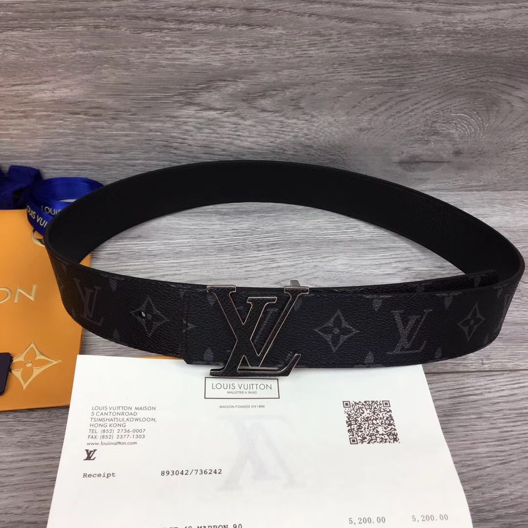 Louis Vuitton Initiales Reversible Belt In Black - DopestKickz