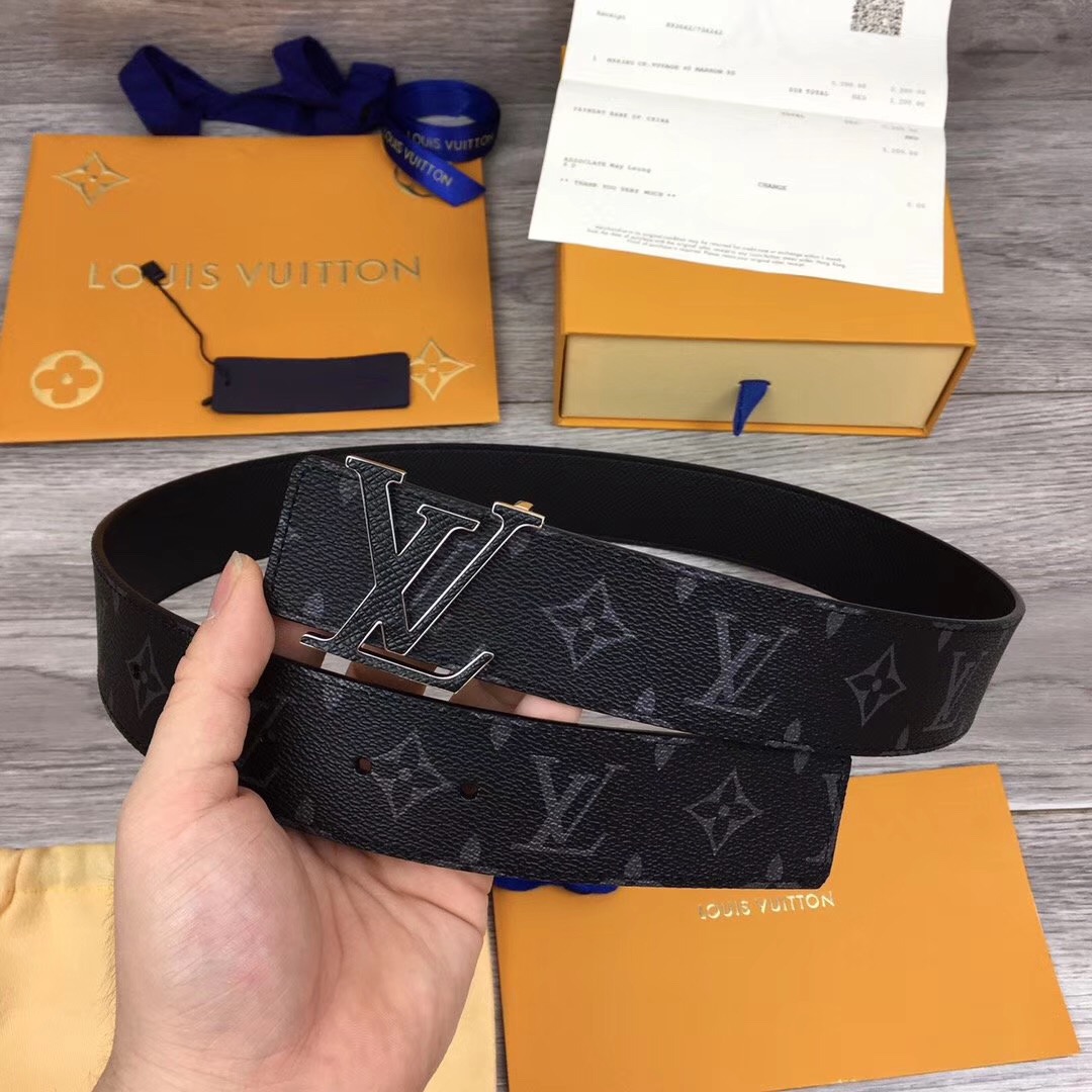 Louis Vuitton Initiales Reversible Belt In Black - DopestKickz