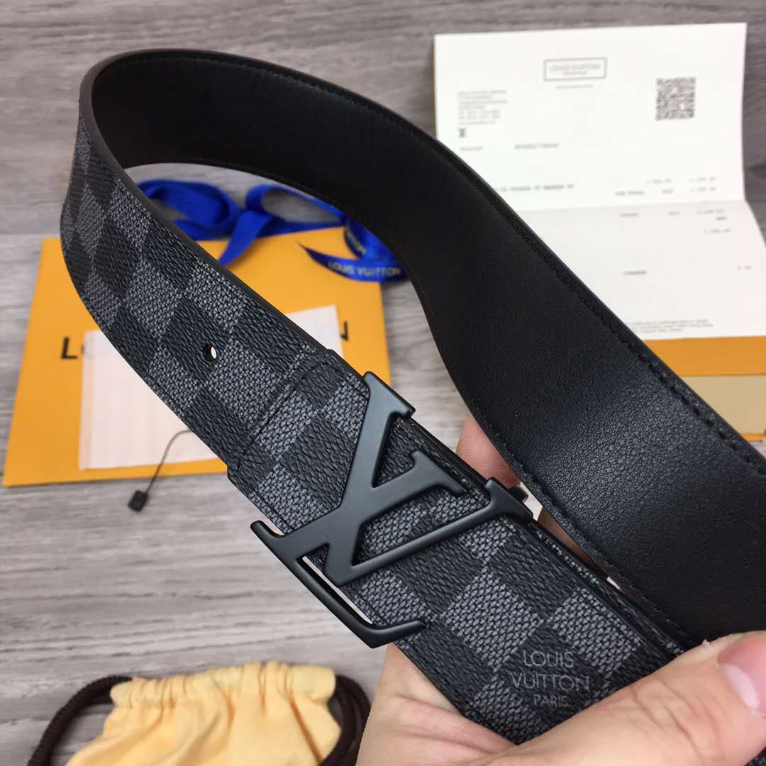 Louis Vuitton Damier Belt In Black - DopestKickz