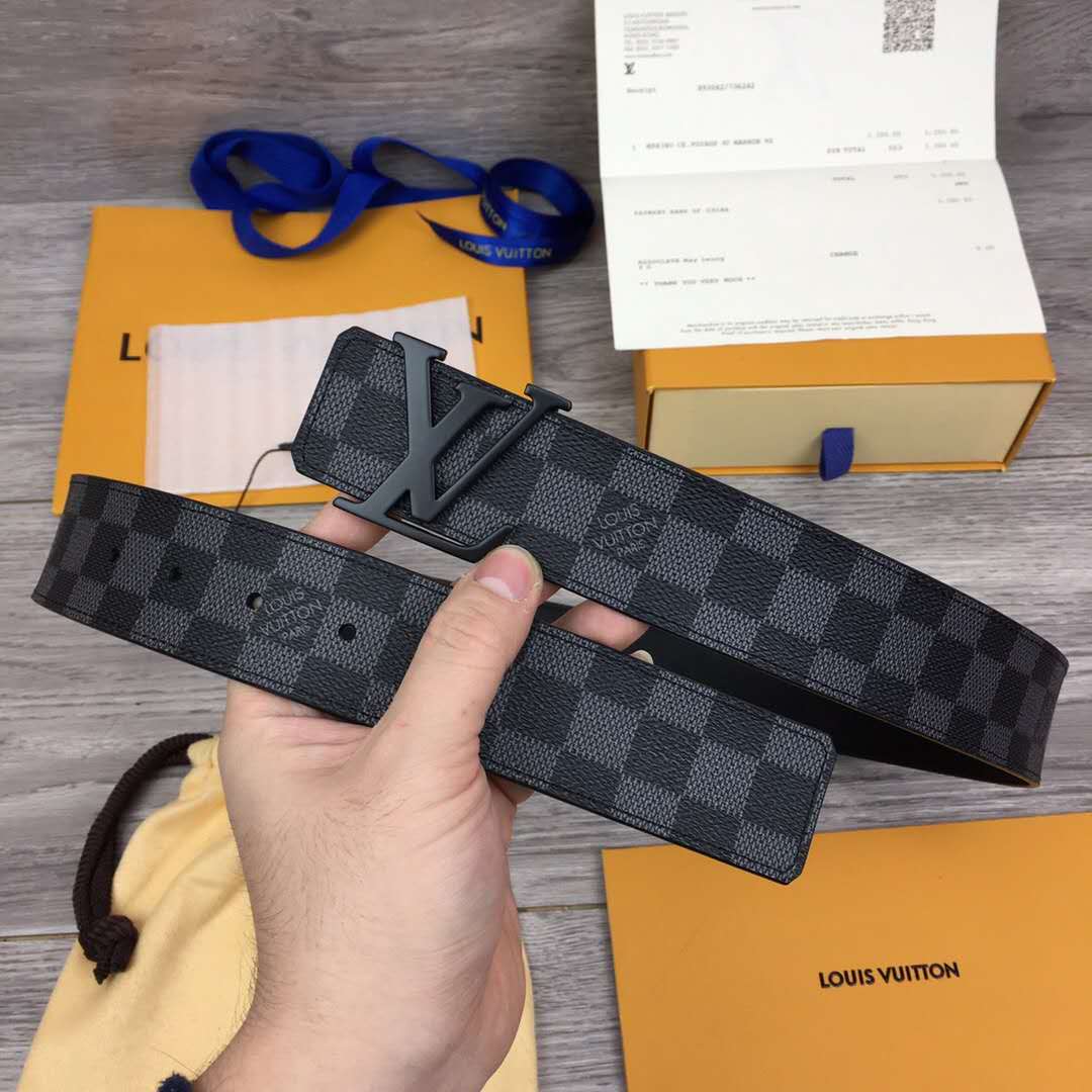 Louis Vuitton Damier Belt In Black - DopestKickz
