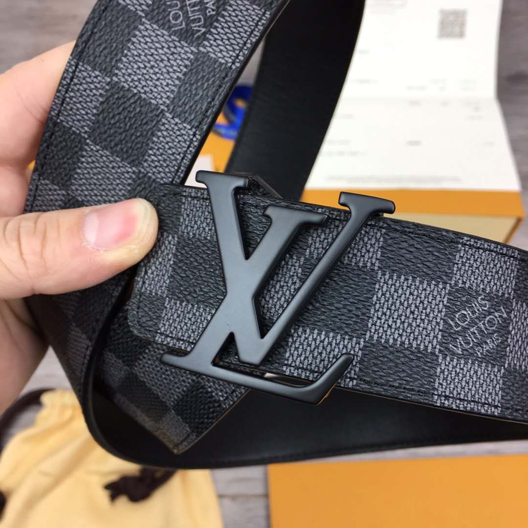 Louis Vuitton Damier Belt In Black - DopestKickz