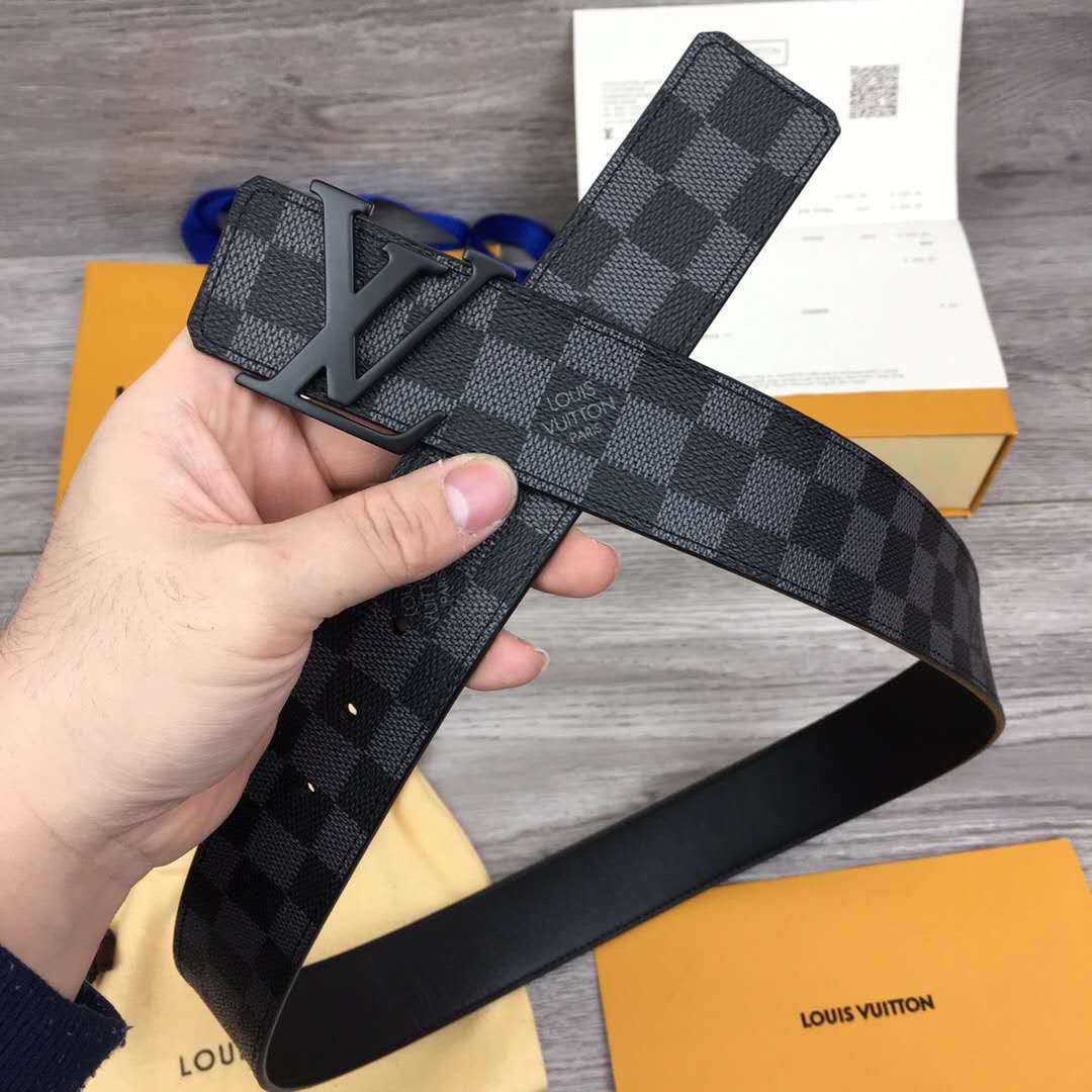 Louis Vuitton Damier Belt In Black - DopestKickz