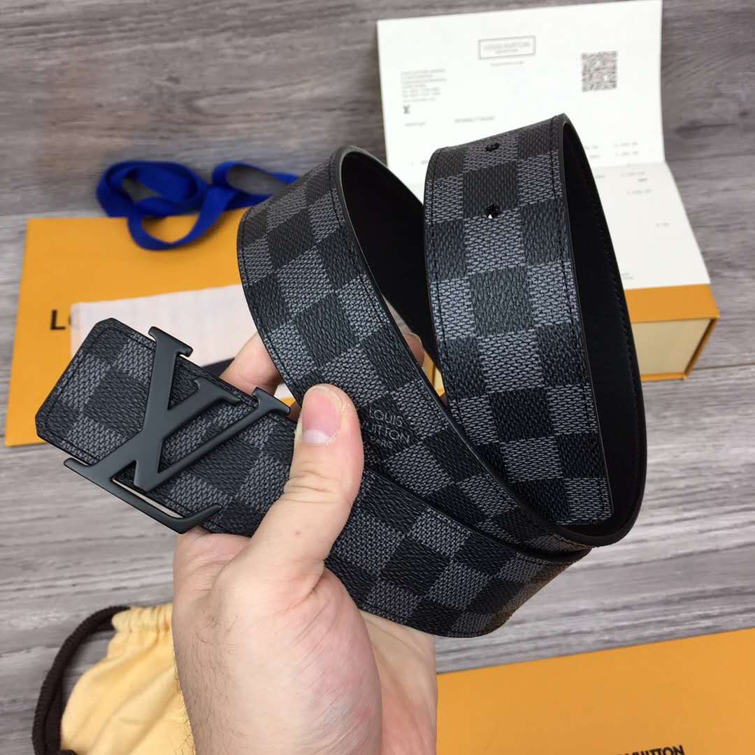 Louis Vuitton Damier Belt In Black - DopestKickz