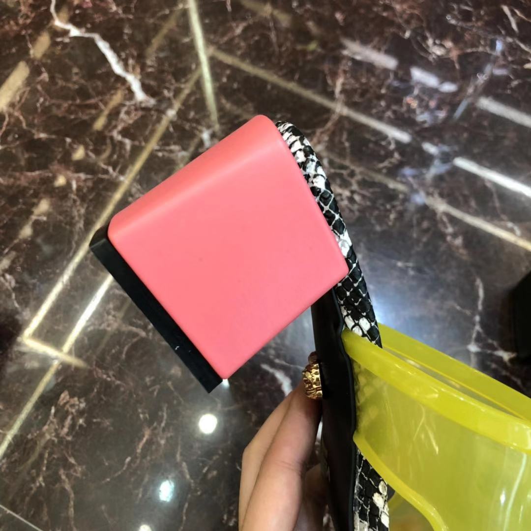 Versace 90S Vintage Logo Mid Heel Sandals (Yellow) - DopestKickz