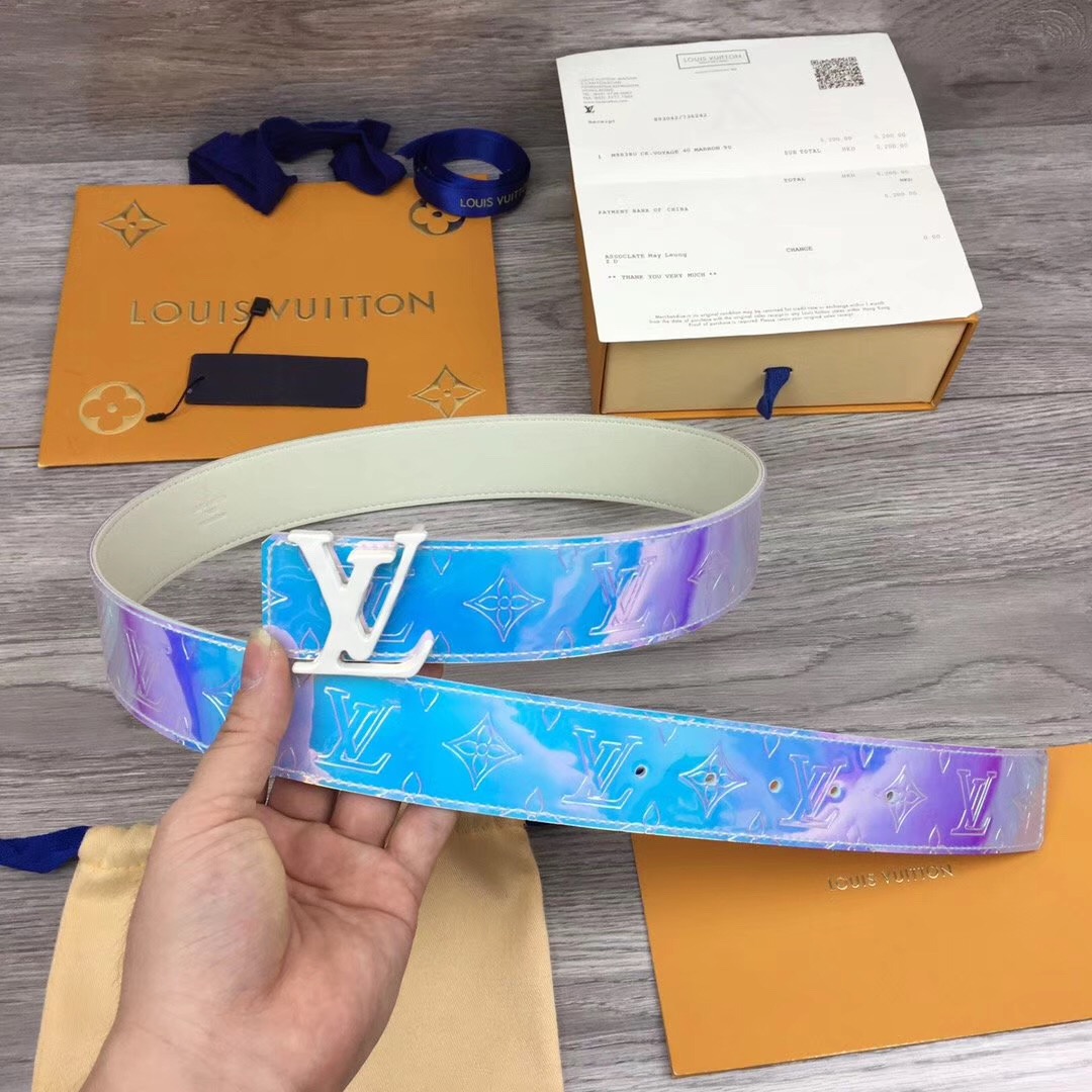 Louis Vuitton Iridescent Monogram 40MM Belt  - DopestKickz
