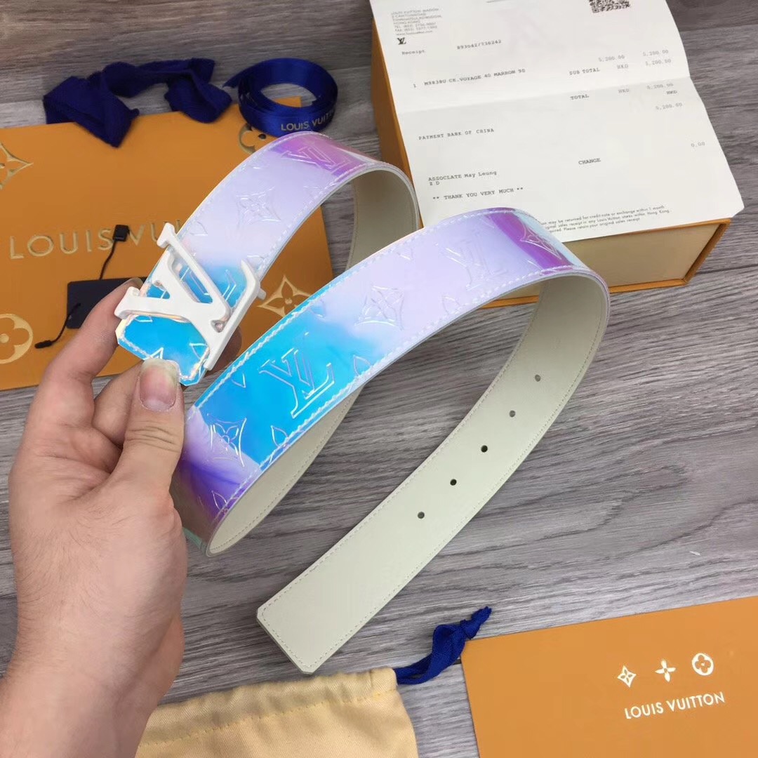 Louis Vuitton Iridescent Monogram 40MM Belt  - DopestKickz