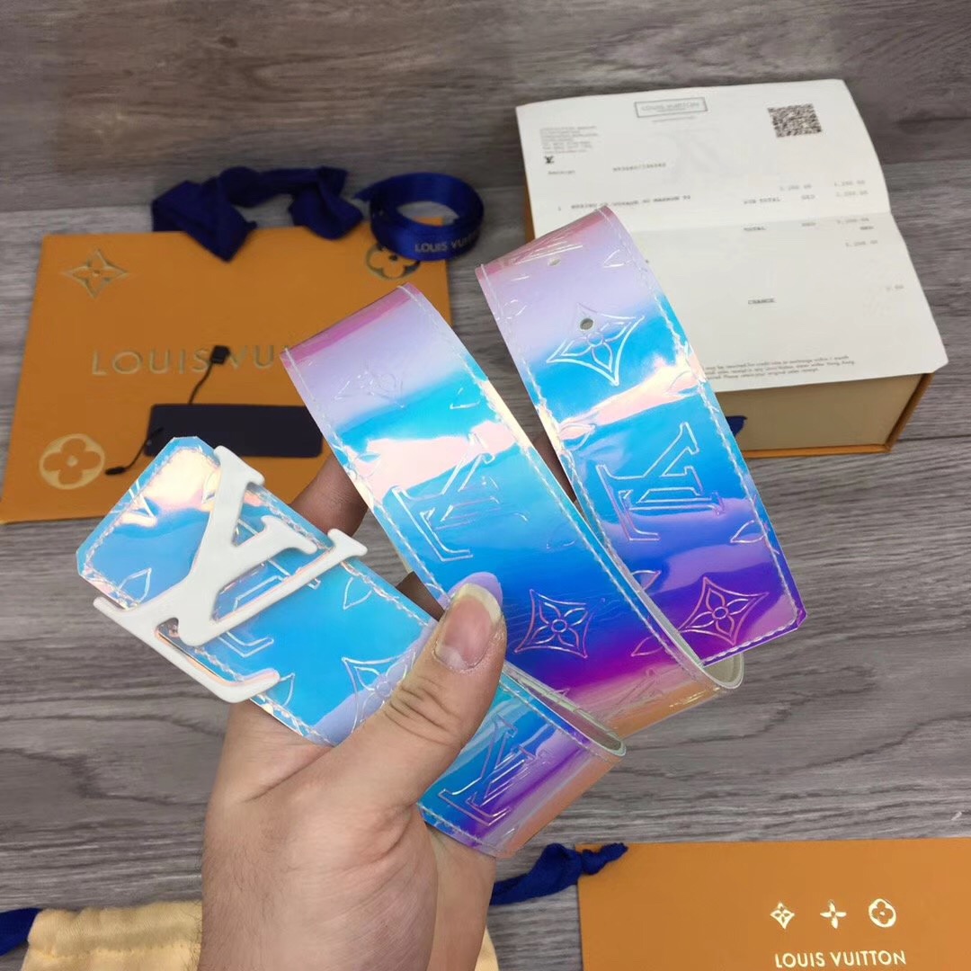 Louis Vuitton Iridescent Monogram 40MM Belt  - DopestKickz