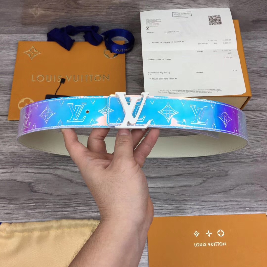 Louis Vuitton Iridescent Monogram 40MM Belt  - DopestKickz