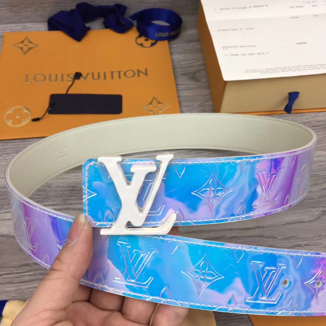 Louis Vuitton Iridescent Monogram 40MM Belt  - DopestKickz