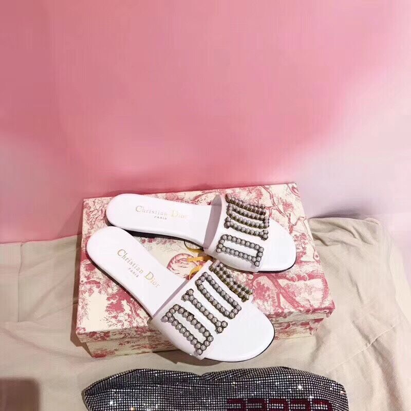 Dior White Slippers - DopestKickz