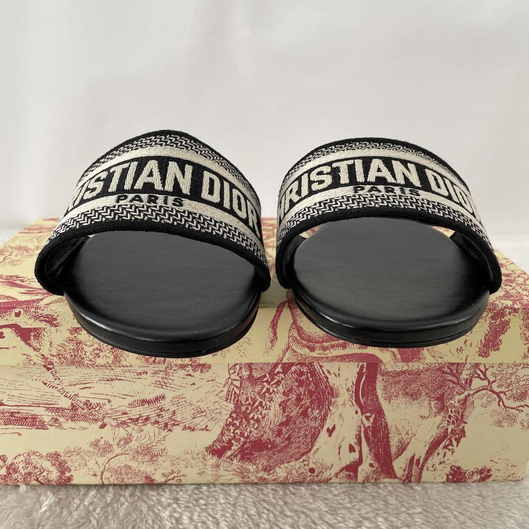 Dior Dway Mule In Embroidered Cotton Black - DopestKickz