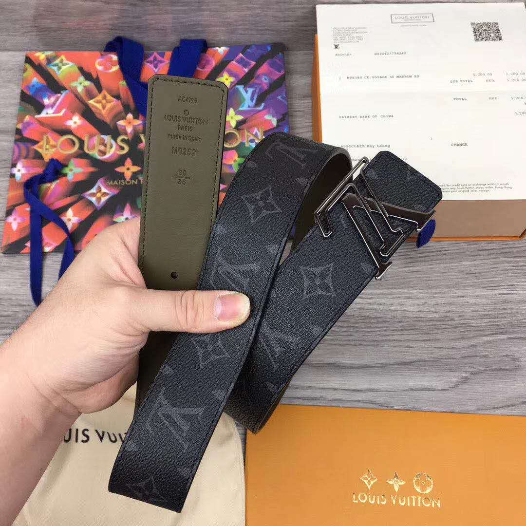 Louis Vuitton Line Reversible Monogram Belt  - DopestKickz