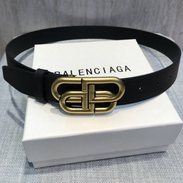 Balenciaga Black Bb Belt With Golden Buckle - DopestKickz