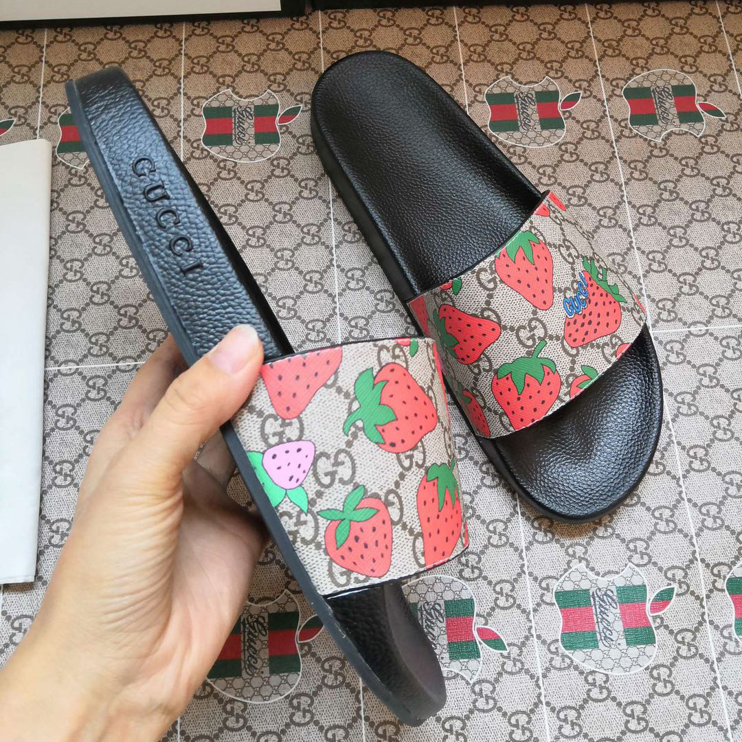 Gucci GG Gucci Strawberry Slide Sandal - DopestKickz