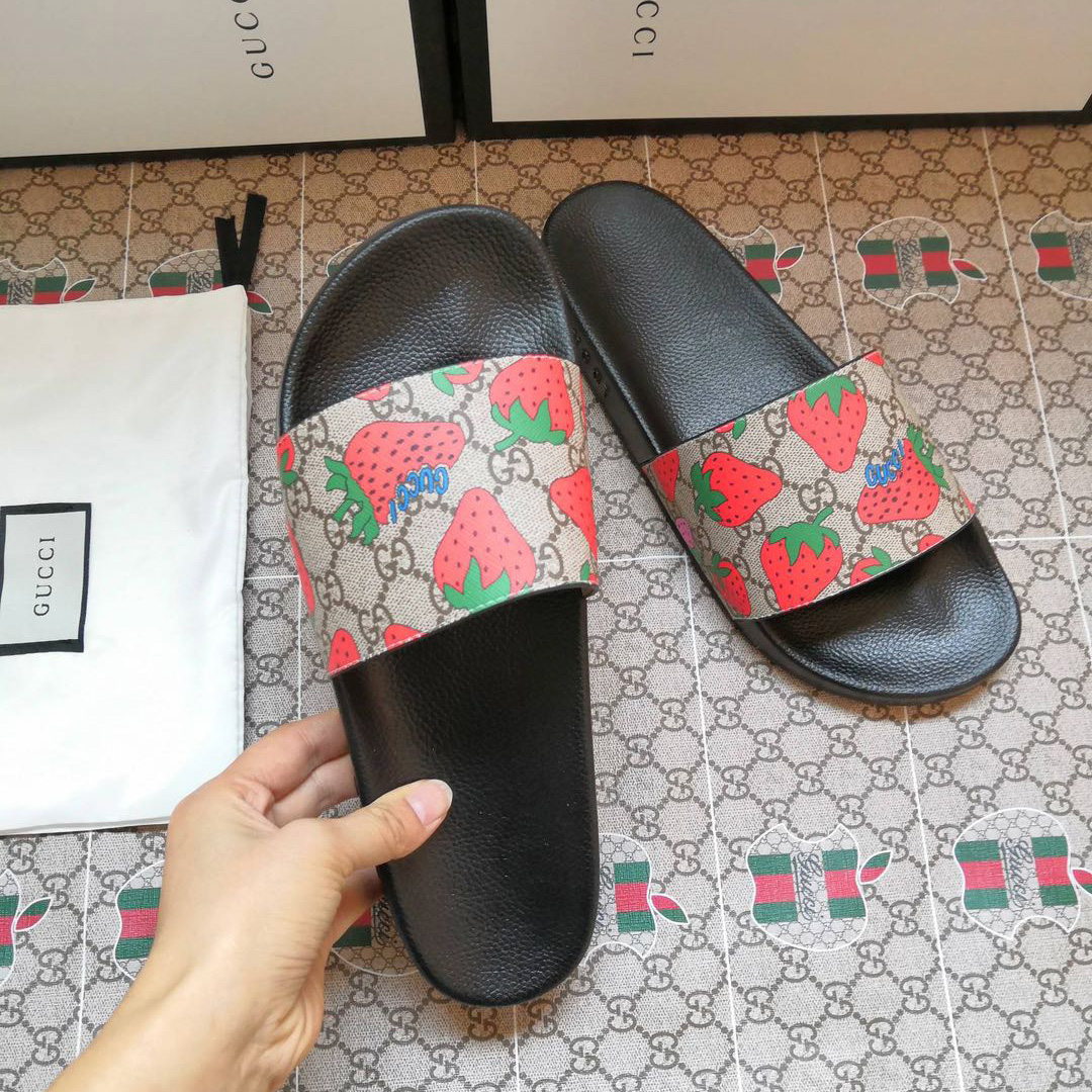 Gucci GG Gucci Strawberry Slide Sandal - DopestKickz