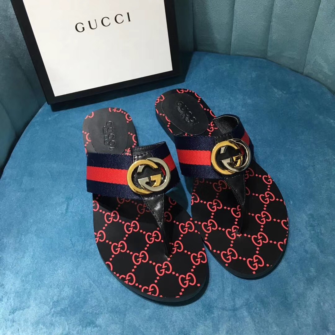 Gucci Women's GG Web Thong Sandals - DopestKickz