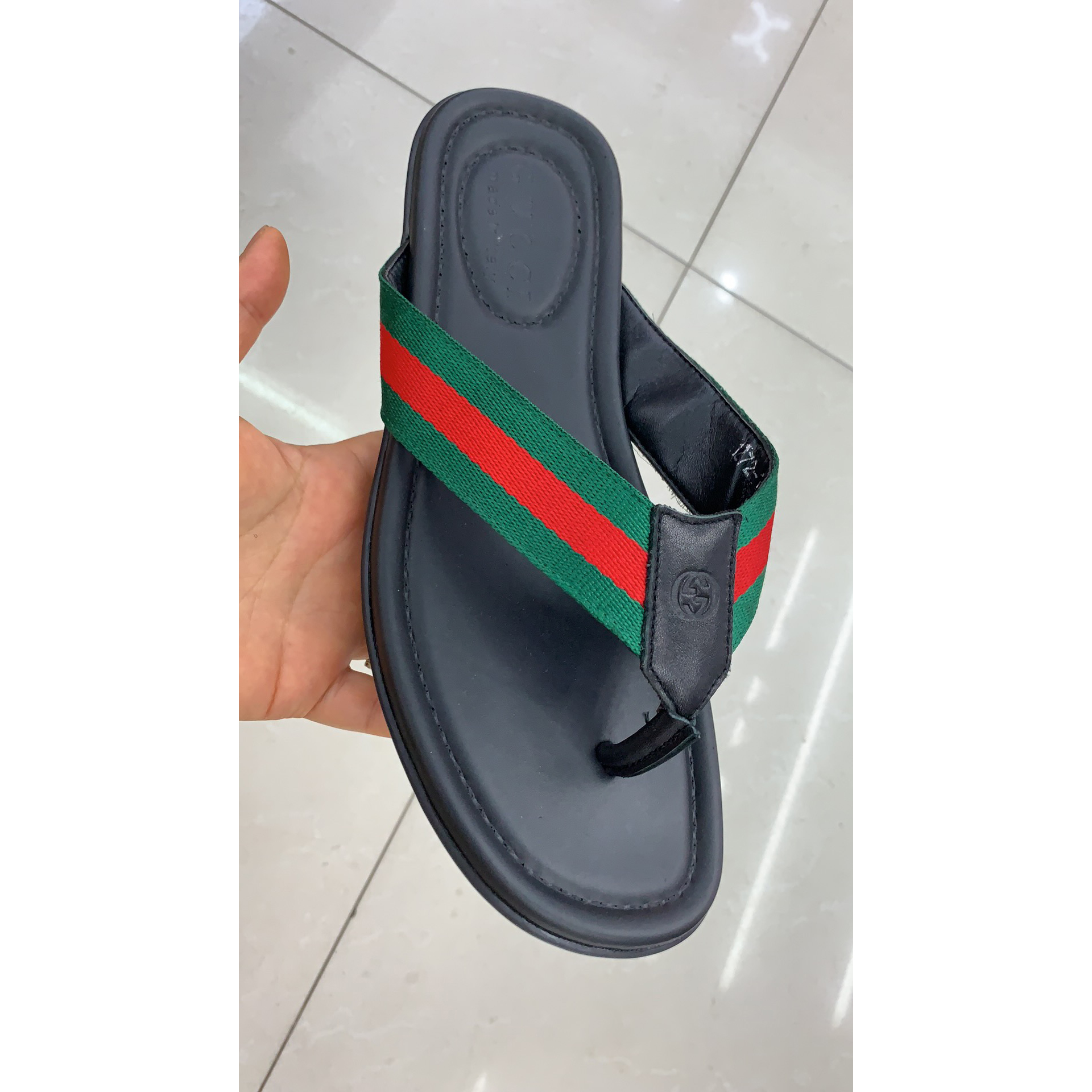 Gucci Web Flip Flops - DopestKickz