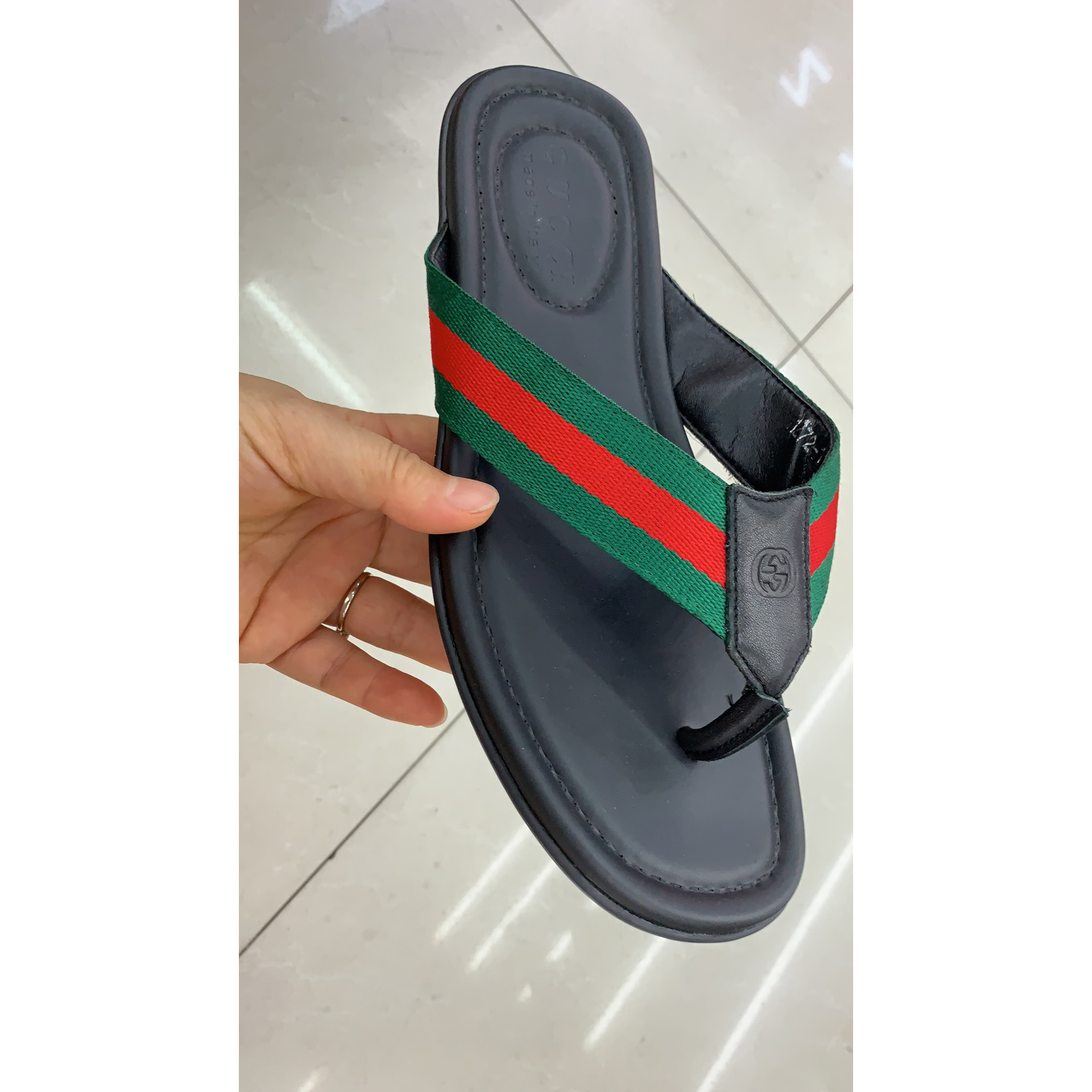 Gucci Web Flip Flops - DopestKickz