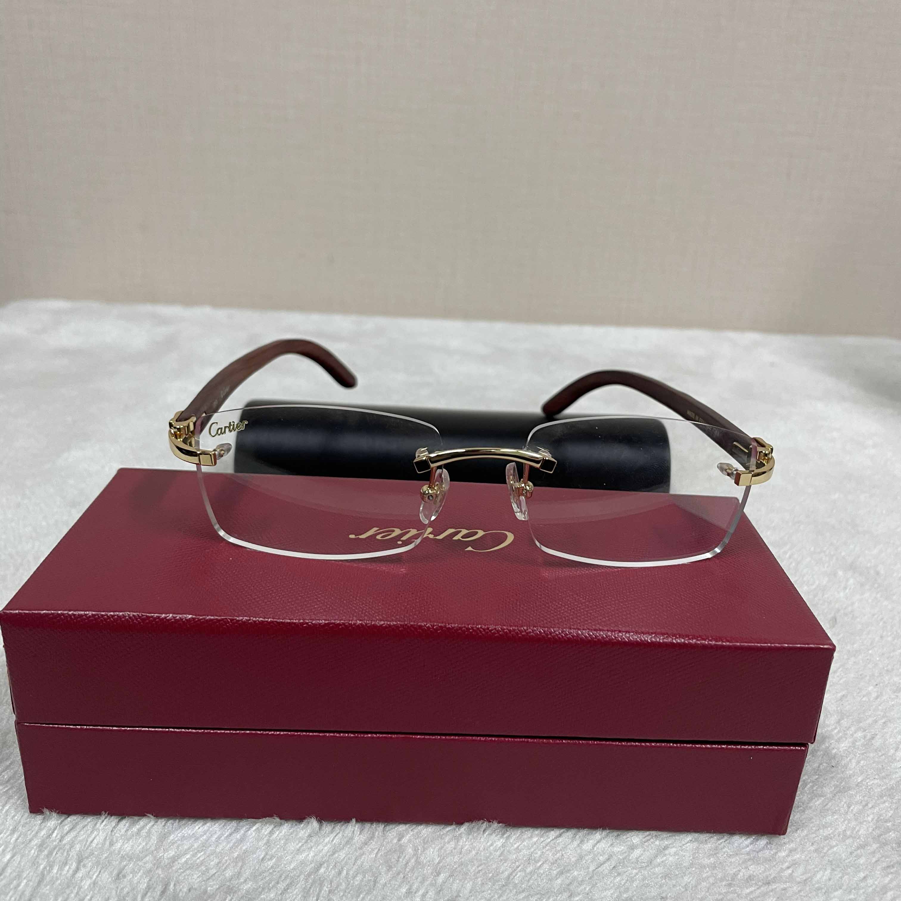 Cartier T8100905 Wood Engraving Eyeglasses Gold - DopestKickz