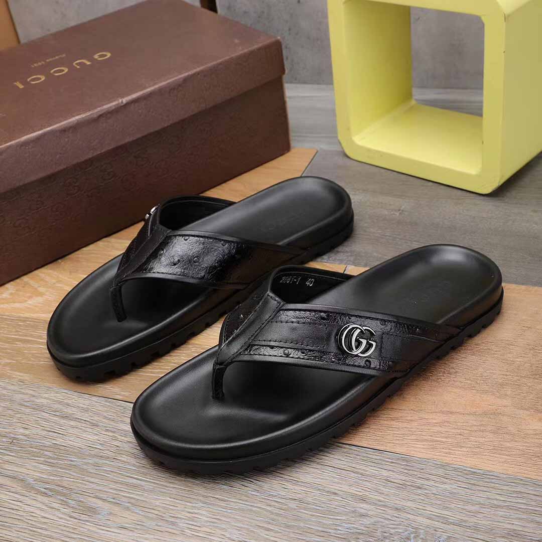 Gucci GG Slides Thong Sandals  - DopestKickz