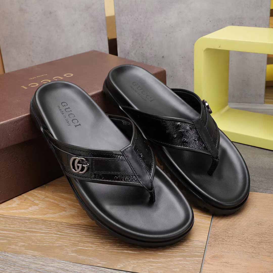 Gucci GG Slides Thong Sandals  - DopestKickz