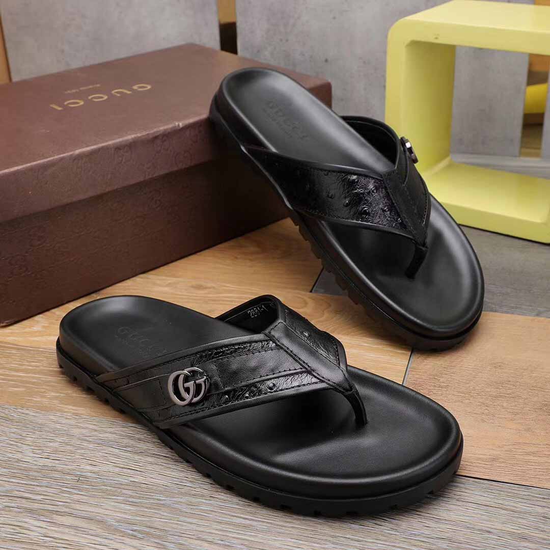 Gucci GG Slides Thong Sandals  - DopestKickz