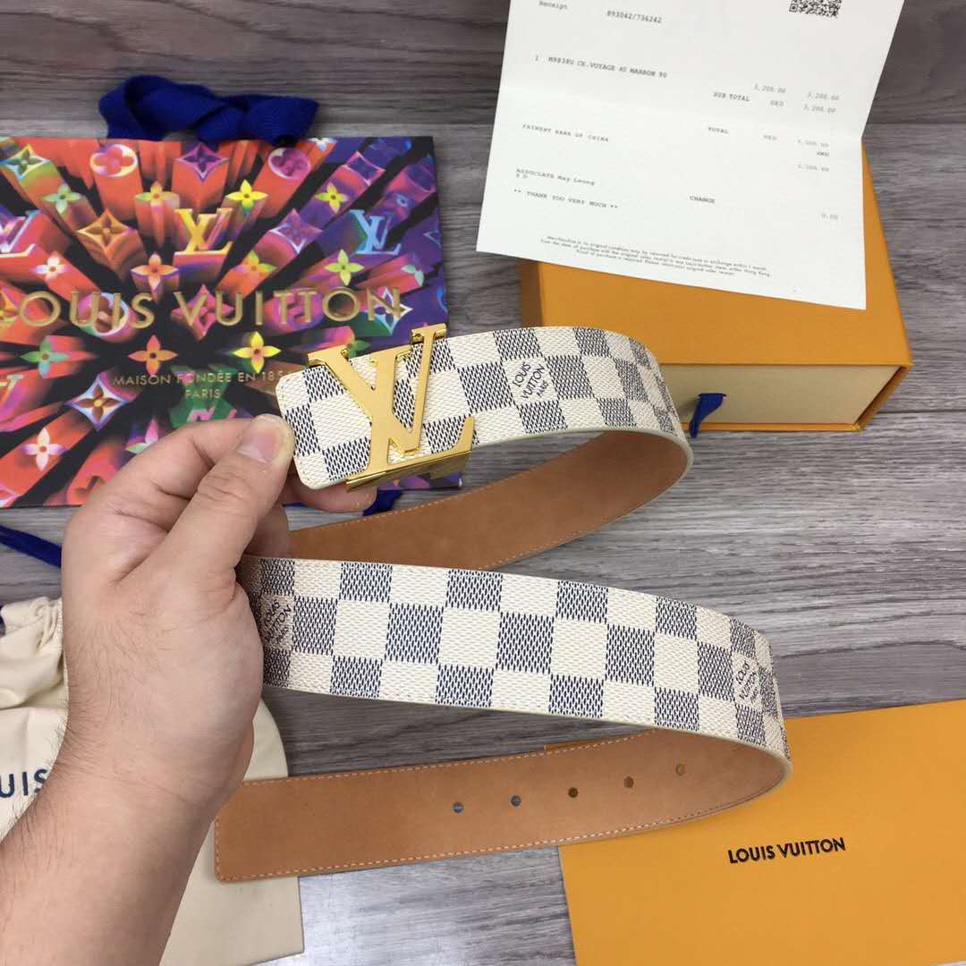 Louis Vuitton Initiales Damier Belt - DopestKickz