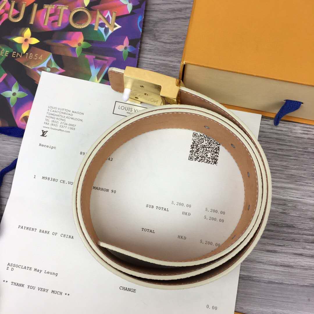 Louis Vuitton Initiales Damier Belt - DopestKickz