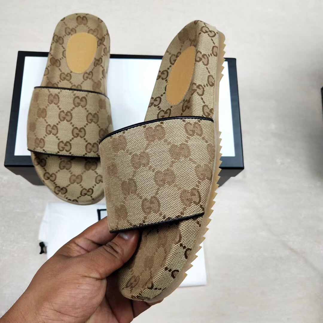 Gucci Men's GG Canvas Slide Sandal - DopestKickz