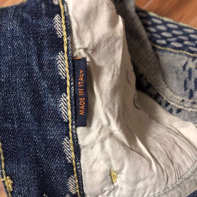 Louis Vuitton Giant Damier Waves Monogram Denim Jeans Blue - DopestKickz